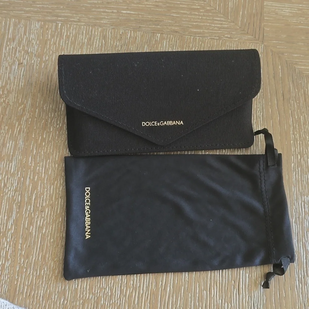Dolce & Gabbana Black Fabric Semi-Rigid Envelope Style Eyewear Case